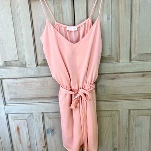 Peach spaghetti strap romper